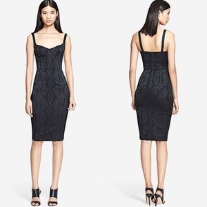 Jay Godfrey Sarafina Jacquard Snake Printed Midi